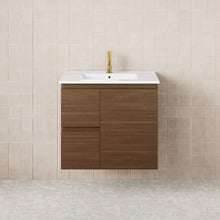 Dolce 750mm Walnut Wall Hung Single Vanity